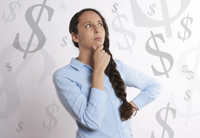 woman, thinking, money, debt, credit, salary, paycheck, investment, sales, dollar, symbol, budget, expenses, costs, debt, debt, debt, salary, salary, salary, salary, salary, paycheck, paycheck, budget, budget, budget. Marketing budgets tools through the eyes of a daily user